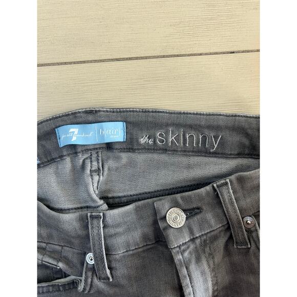 7 For All Mankind Blair Skinny Jeans Size 27 Gray Denim Ankle Jeans - Picture 7 of 10